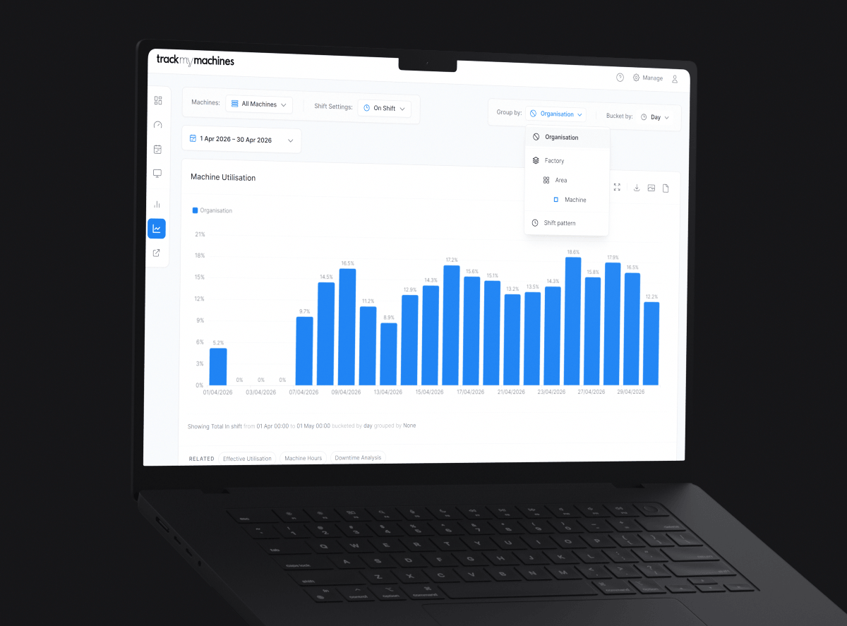 TrackMyMachines - Reports on Laptop 3d